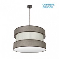 Distribuidor - Lâmpadas Diversas | Colgantes Moderno | COLGANTE HOME 3XE27 MARRON/MARRON-BEIS REGX60X60 CM Ref: 175596002